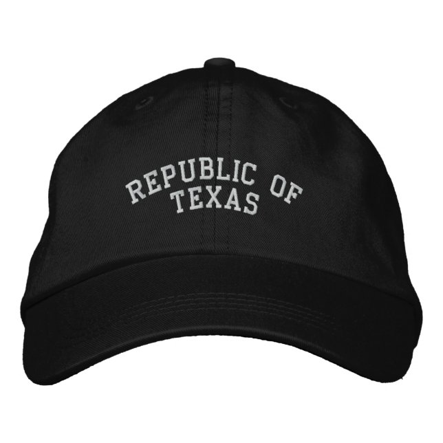 Republik Texas bestickte, anpassbare Cap Black Bestickte Baseballkappe (Vorderseite)