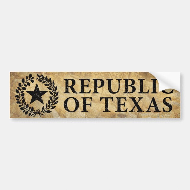 Republik von Texas-Siegel Autoaufkleber (Vorne)