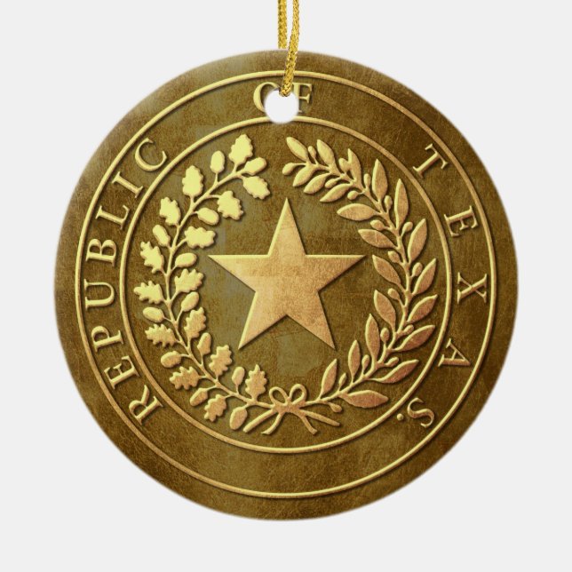 Republik von Texas-Siegel Keramik Ornament (Vorne)