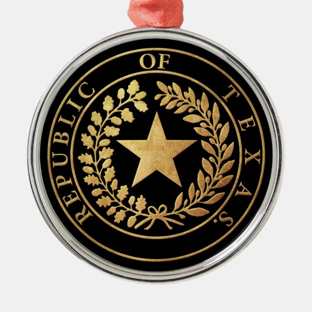 Republik von Texas-Siegel Ornament Aus Metall (Vorne)