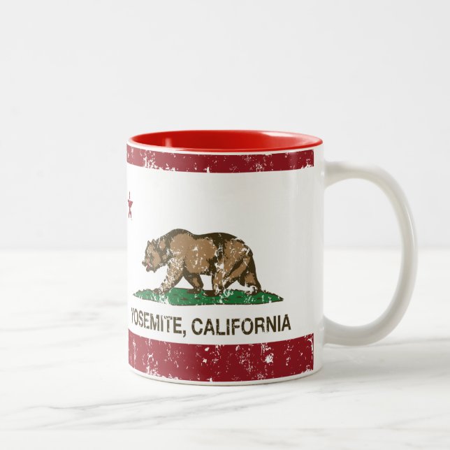 Republik Yosemite Kalifornien beunruhigt Zweifarbige Tasse (Rechts)