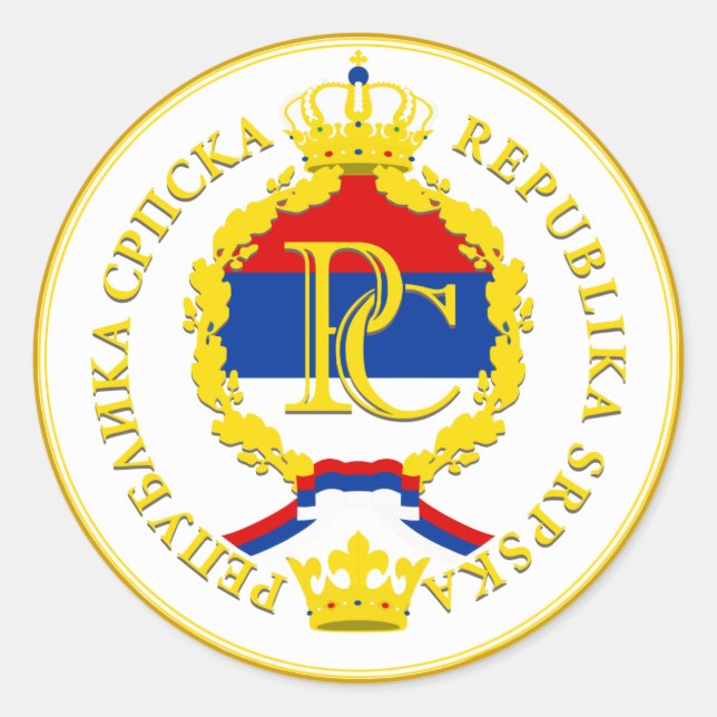 Republika Srpska Runder Aufkleber (Vorderseite)