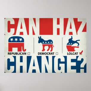 Republikaner, Demokrat, LolCat Poster