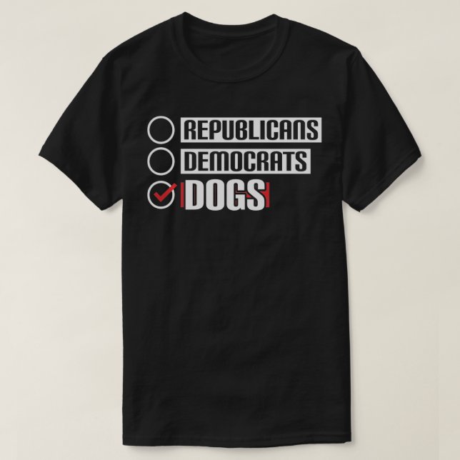 Republikaner Demokraten stimmen für Hunde Hund Lov T-Shirt (Design vorne)