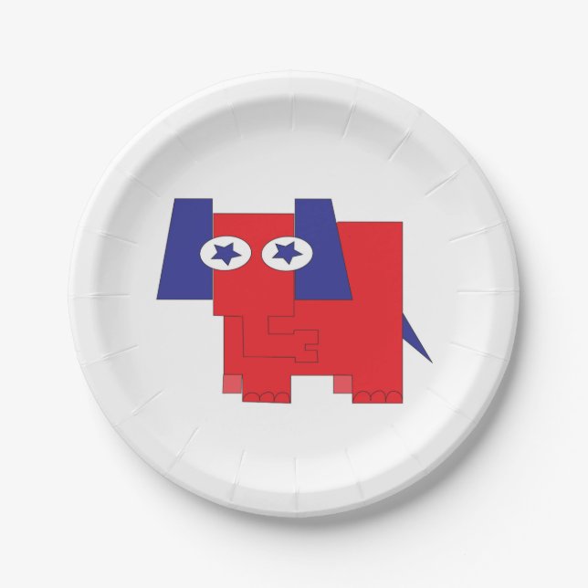 Republikaner Elefant Pappteller (Vorderseite)