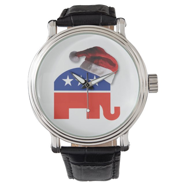 Republikaner Elephant Santa Claus Armbanduhr (Vorderseite)