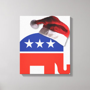 Republikaner Elephant Santa Claus Leinwanddruck
