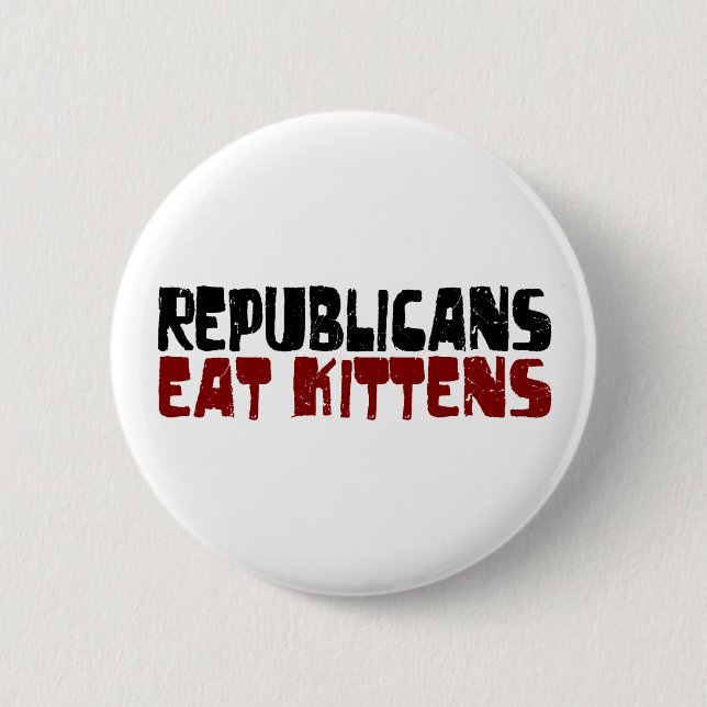 Republikaner essen Kätzchen Button (Vorderseite)
