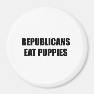 Republikaner essen Welpen Magnet