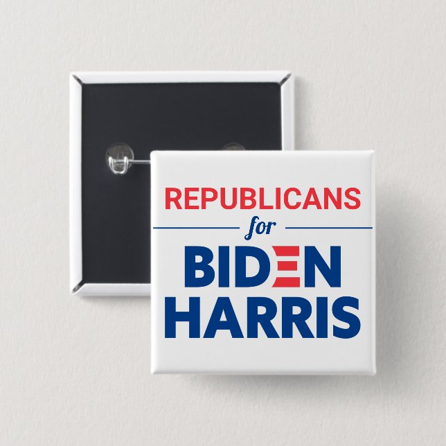 Republikaner für Biden Harris Custom Text White Button (Vorne & Hinten)
