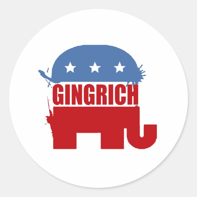 Republikaner für Gingrich Runder Aufkleber (Vorderseite)
