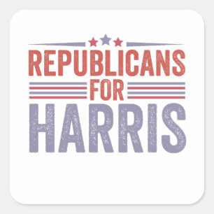 Republikaner für Harris-Wahlen 2024 Quadratischer Aufkleber