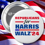 Republikaner für Harris Walz Red Blue Button<br><div class="desc">Republikaner für Harris Walz Red Blue</div>