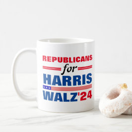 Republikaner für Harris Walz Red Blue Kaffeetasse