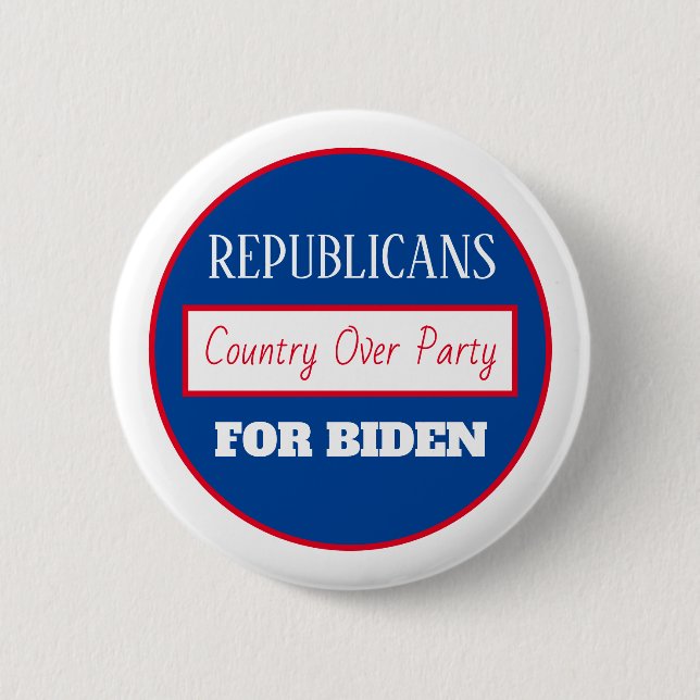 Republikaner für Joe Biden, Land für Party Button (Vorderseite)