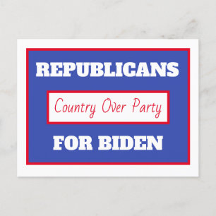 Republikaner für Joe Biden, Land über Party Postkarte