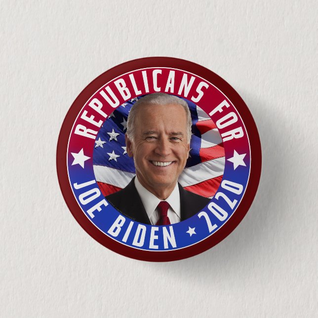 Republikaner für Joe Biden US-Präsident Foto 2020 Button (Vorderseite)