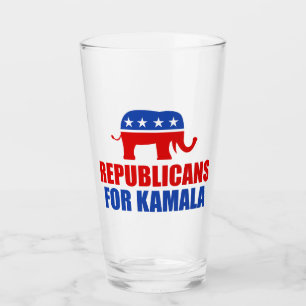 Republikaner für Kamala Harris Elephant Glas