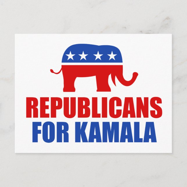Republikaner für Kamala Harris Elephant Postkarte (Vorderseite)