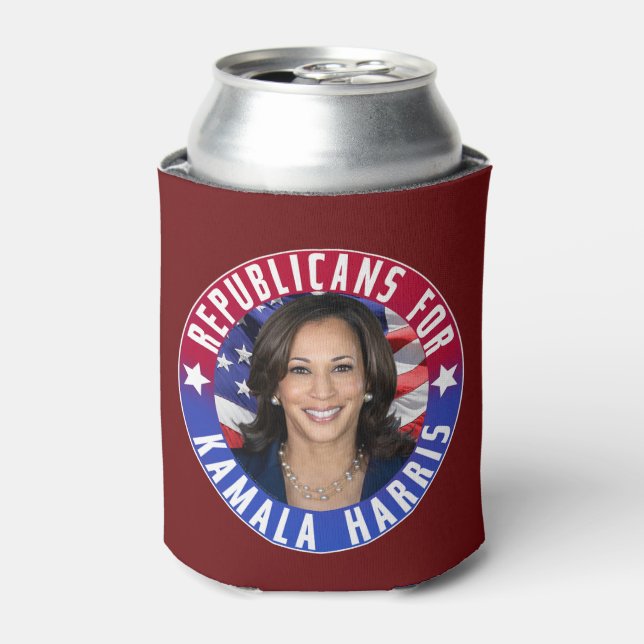Republikaner für Kamala Harris Präsident Foto 2024 Dosenkühler (Kanne Vorderseite)