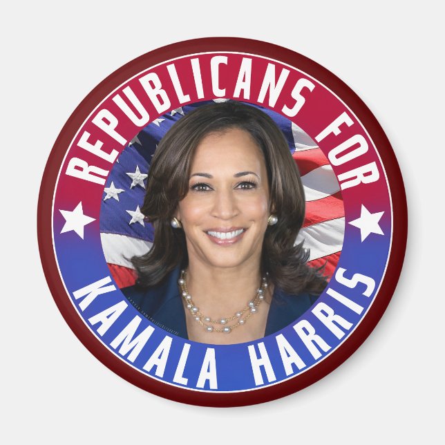 Republikaner für Kamala Harris Präsident Foto 2024 Magnet (Vorne)