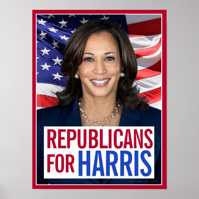 Republikaner für Kamala Harris Präsident Foto 2024 Poster (Vorne)