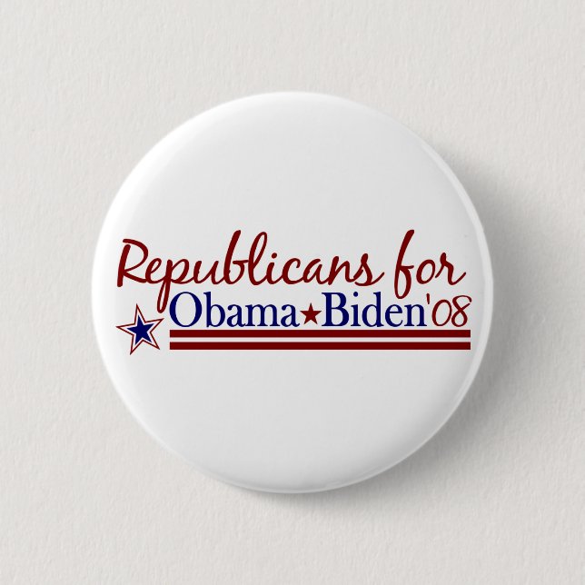 Republikaner für Obama Biden Button (Vorderseite)