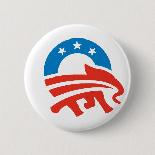 Republikaner für Obama Button