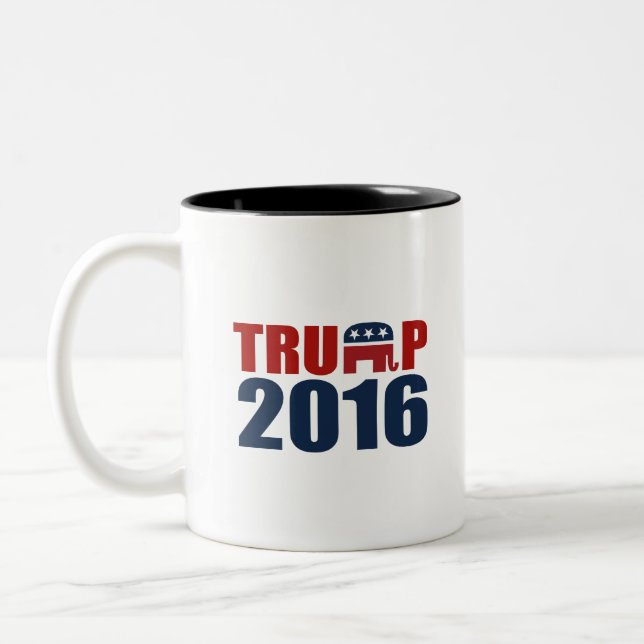 REPUBLIKANER FÜR TRUMPF 2016 ZWEIFARBIGE TASSE (Links)