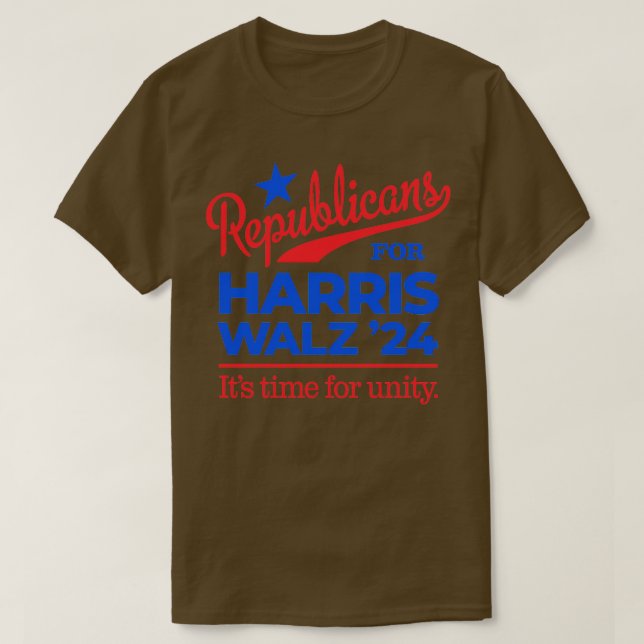 Republikaner für Walz Time for Unity T-Shirt (Design vorne)