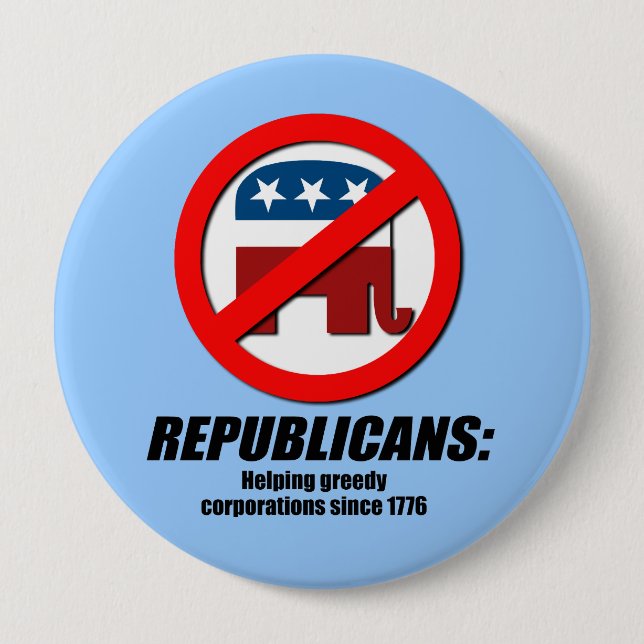 Republikaner - helfende Greedy Corporations Button (Vorderseite)