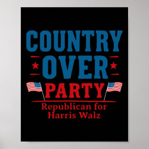 Republikaner über Partei für Kamala Harris Ti Poster