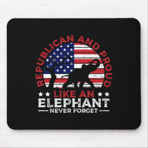 Republikaner Und Stolz Elefant Amerikanische Flagg Mousepad