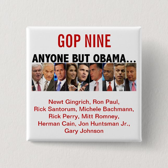 Republikaner-Vorwahlen GOP neun - 2012 Button (Vorderseite)