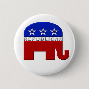 Republikanisch-Elefant Button