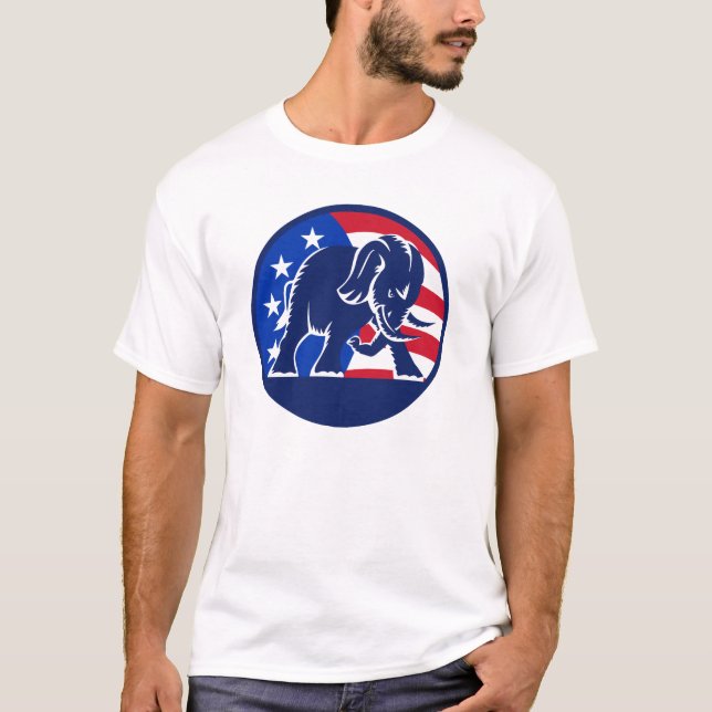 Republikanische Elefant-Flagge T-Shirt (Vorderseite)