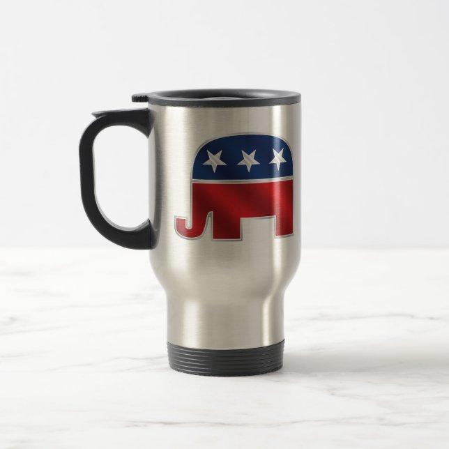 Republikanische Elefant-Reise-Tasse Reisebecher (Links)