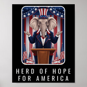 Republikanische Elefantenherde der Hoffnung für Am Poster