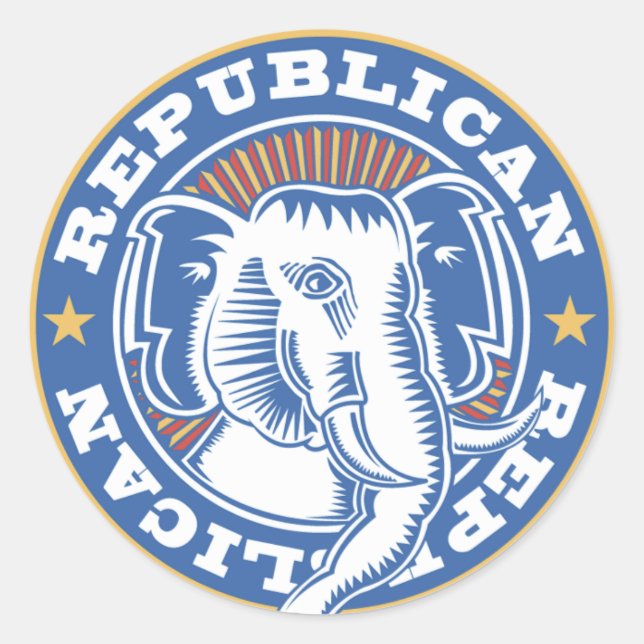 Republikanische Elephant Stickers (Vorderseite)