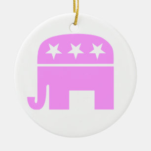 Republikanische Frauen rosa GOP-Symbol-Elefant Keramikornament