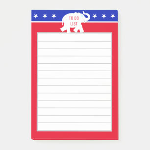 Republikanische Partei Elefant Liniierte To-Do-Lis Post-it Klebezettel