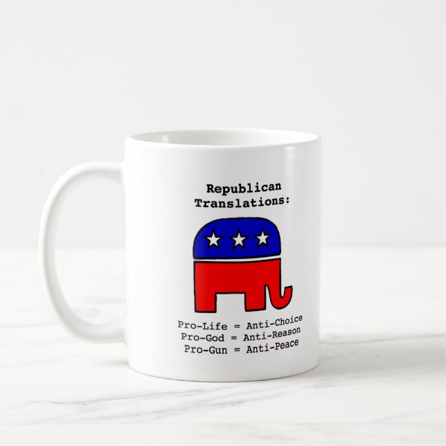 Republikanische Übersetzungs-Tasse Kaffeetasse (Links)