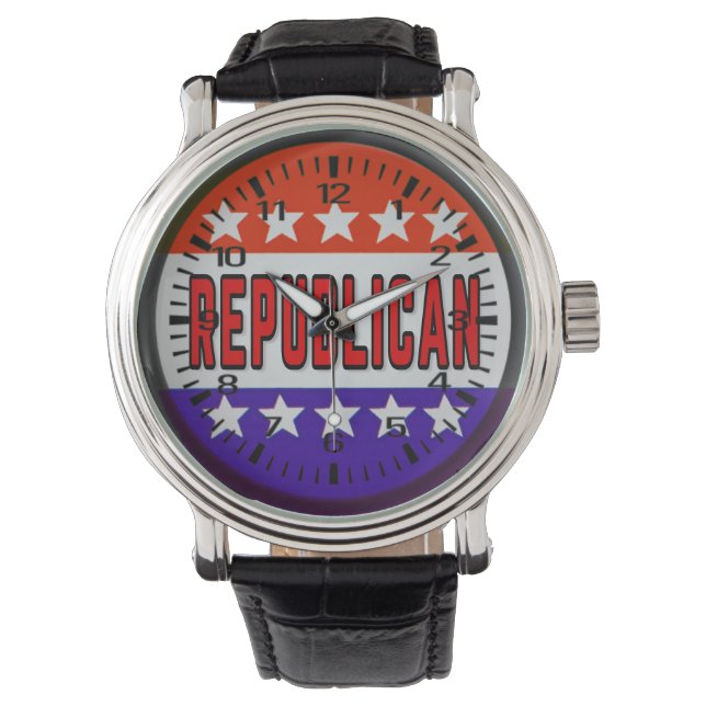 Republikanischer Button Armbanduhr (Vorderseite)