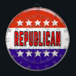 Republikanischer Button Dartscheibe<br><div class="desc">republikanischer Knopf,  republikanischer Wahlknopf,  Wahlknopf,  Wahl,  Wähler,  allgemeine Wahlen,  lokale Wahlen,  nationale Wahlen,  Staat</div>