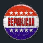 Republikanischer Button Dartscheibe<br><div class="desc">republikanischer Knopf,  republikanischer Wahlknopf,  Wahlknopf,  Wahl,  Wähler,  allgemeine Wahlen,  lokale Wahlen,  nationale Wahlen,  Staat</div>