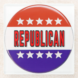 Republikanischer Button Glasuntersetzer