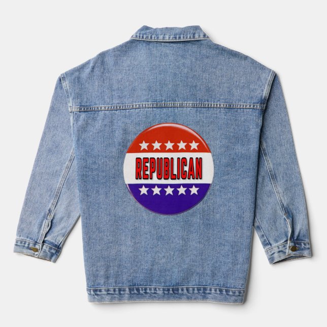 Republikanischer Button Jeansjacke (Rückseite)