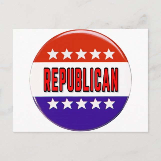 Republikanischer Button Postkarte (Vorderseite)