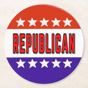 Republikanischer Button Runder Pappuntersetzer