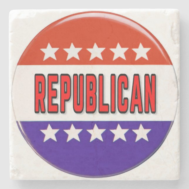 Republikanischer Button Steinuntersetzer (Vorderseite)